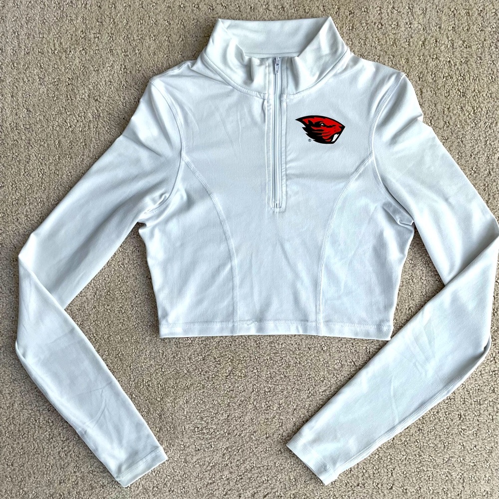 Oregon State Cropped Half-zip